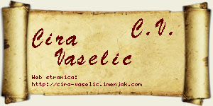 Ćira Vaselić vizit kartica